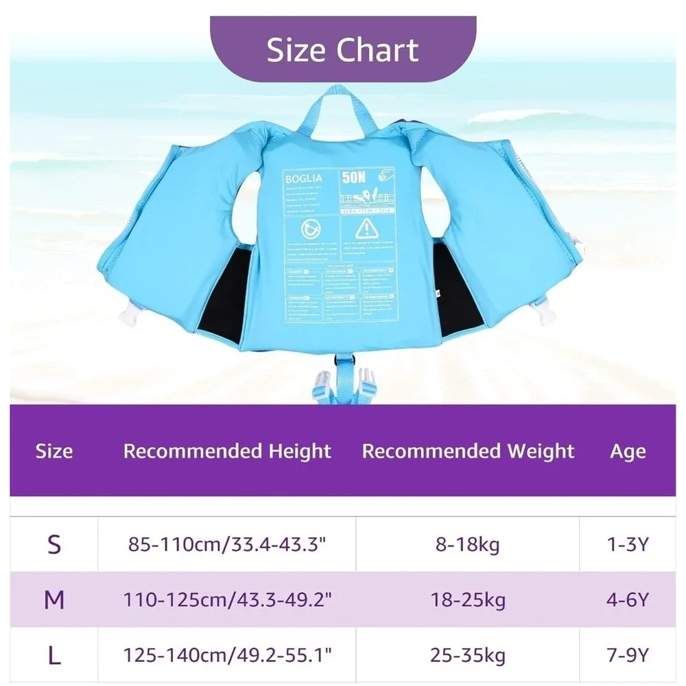 NEW Swim Vest Toddler Float Jacket Girls Swimming Jacket Flamingos Medium 4-6 yr